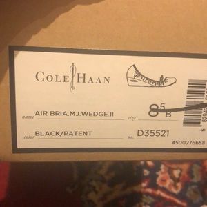 Cole Haan Nike Air Bria MJ Wedge II Black Patent Women 8.5 B